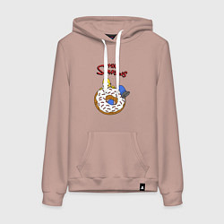 Женская толстовка-худи Гомер на пончике