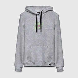 Толстовка-худи хлопковая женская Символ бесконечности любовь, цвет: меланж