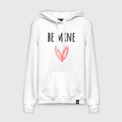 Женская толстовка-худи Be mine - doodle heart