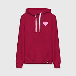Толстовка-худи хлопковая женская Розовое сердечко - мини, цвет: маджента