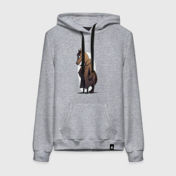 Женская толстовка-худи Мультяшный конь в пальто