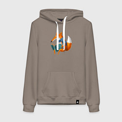 Женская толстовка-худи Лисица читает книгу