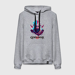 Толстовка-худи хлопковая женская God of War, Kratos, цвет: меланж