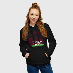 Толстовка-худи хлопковая женская DM portrait, цвет: черный — фото 2