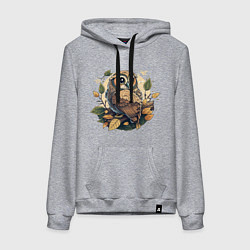 Женская толстовка-худи Сова на ветке на фоне луны