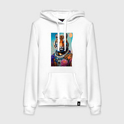 Женская толстовка-худи Тигр в космическом скафандре - нейросеть