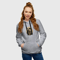 Толстовка-худи хлопковая женская Rabbit in a hat, цвет: меланж — фото 2