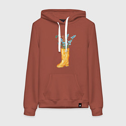 Женская толстовка-худи Букет полевых цвето в желтом сапоге