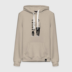 Толстовка-худи хлопковая женская Its okay lets go home, цвет: миндальный
