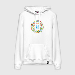 Женская толстовка-худи ХВ с цветочным узором на пасху