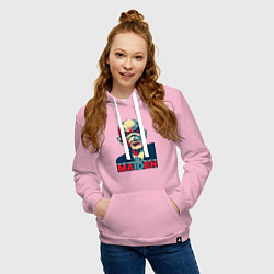 Толстовка-худи хлопковая женская They can change metal, цвет: светло-розовый — фото 2
