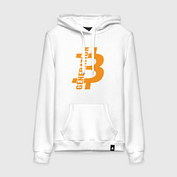 Толстовка-худи хлопковая женская Поколение биткоин, цвет: белый