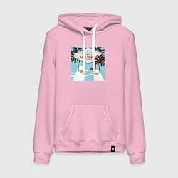 Женская толстовка-худи Чайки на курорте