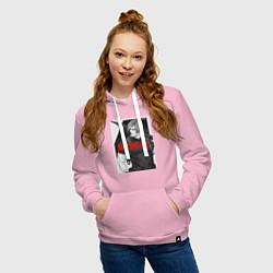 Толстовка-худи хлопковая женская Леон с базукой - Resident, цвет: светло-розовый — фото 2