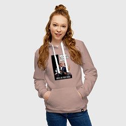 Толстовка-худи хлопковая женская Майкл, Франклин, Тревор из GTA, цвет: пыльно-розовый — фото 2