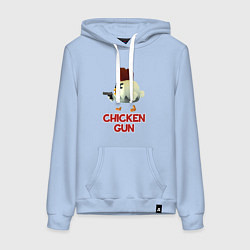 Толстовка-худи хлопковая женская Chicken Gun chick, цвет: мягкое небо