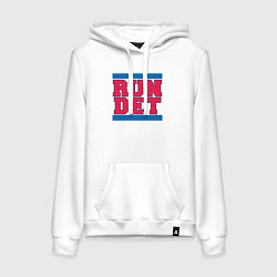 Толстовка-худи хлопковая женская Run Detroit Pistons, цвет: белый
