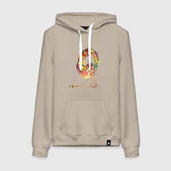 Женская толстовка-худи Наушники проводные