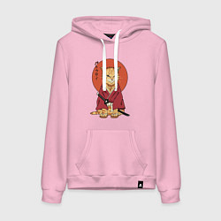 Женская толстовка-худи Samurai kimono cat