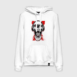 Толстовка-худи хлопковая женская DnB skull, цвет: белый