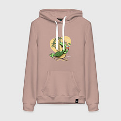 Женская толстовка-худи Черепаха на отдыхе, футболка хб