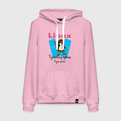 Женская толстовка-худи Пингвин линукс в шляпе
