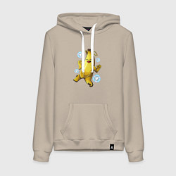 Толстовка-худи хлопковая женская Банан с В-баксами Фортнайт, цвет: миндальный