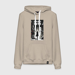 Женская толстовка-худи Зимняя ночь в Нью-Йорке - лиса