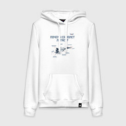 Женская толстовка-худи Почему самолет летает?