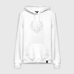 Толстовка-худи хлопковая женская Загрей лого, цвет: белый