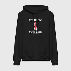 Толстовка-худи хлопковая женская Come on England, цвет: черный