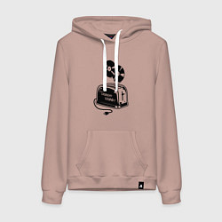 Толстовка-худи хлопковая женская Для хрустящего звука, цвет: пыльно-розовый