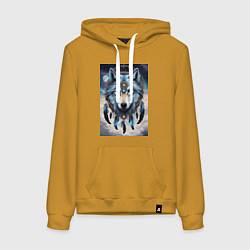 Женская толстовка-худи Шаман волк