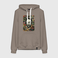 Женская толстовка-худи Егор Летов коллаж