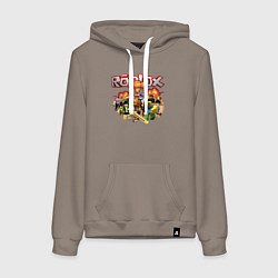 Женская толстовка-худи Роблокс на фоне взрыва roblox