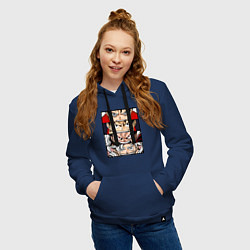 Толстовка-худи хлопковая женская Луффи пятый гир - One Piece, цвет: тёмно-синий — фото 2