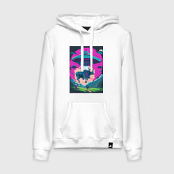 Женская толстовка-худи Похищение коровы пришельцами