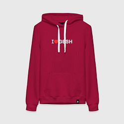 Женская толстовка-худи Я Люблю Геш - белый шрифт