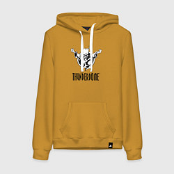 Толстовка-худи хлопковая женская Thunderdome v 2, цвет: горчичный