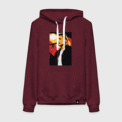 Женская толстовка-худи Курт Кобейн с микрофоном