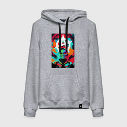 Женская толстовка-худи Анархия - череп - поп-арт