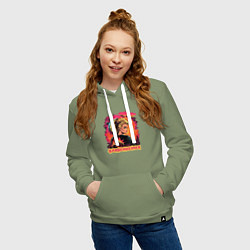 Толстовка-худи хлопковая женская Barbenheimer Barbie Oppenheimer, цвет: авокадо — фото 2