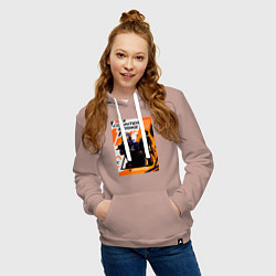 Толстовка-худи хлопковая женская КС 2 Азимов, цвет: пыльно-розовый — фото 2