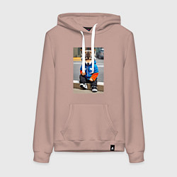 Женская толстовка-худи Уличный волчонок-хулиган - нейросеть