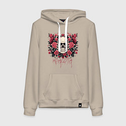 Толстовка-худи хлопковая женская Красота готики, цвет: миндальный