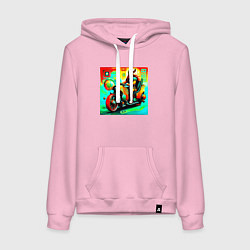 Женская толстовка-худи Викинг на мотоцикле