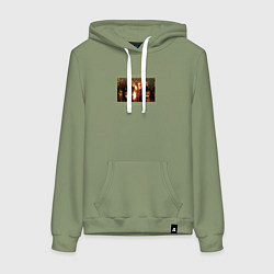 Толстовка-худи хлопковая женская Cradle of Filth: trouble, цвет: авокадо