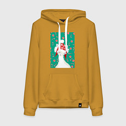 Женская толстовка-худи Лама - альпака в ушанке