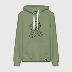 Женская толстовка-худи Спящий мишка в пижаме - раскраска