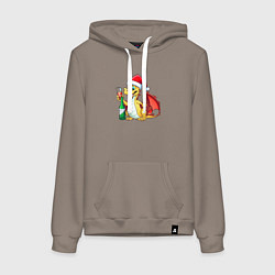 Женская толстовка-худи Красный дракон с шампанским